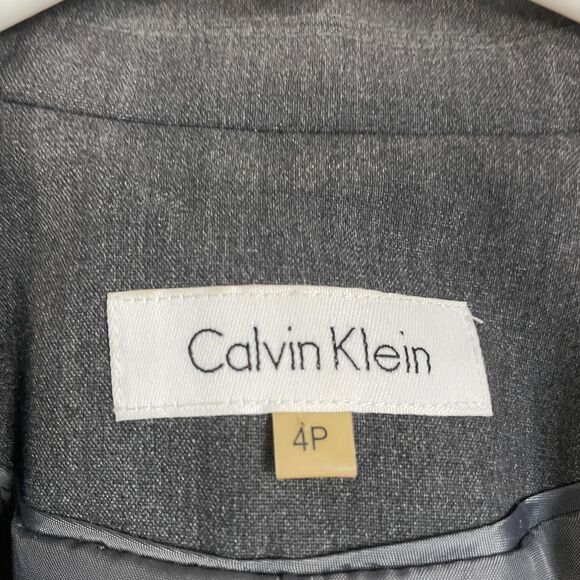 Calvin Klein one button grey blazer size 4P office professional career - Picture 5 of 6